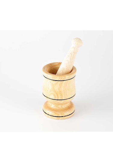 Büro Ev Ofis Mutfağı İçin 11cm Ahşap Şimşir Bambu Havan Seti Diğer