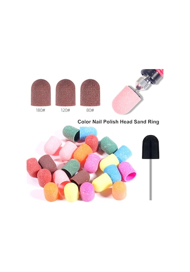 Yifomall 180 Renkli Tırnak Zımpara Kapakları, 10 Adet + 1 Zımpara Teli İle Profesyonel Manikür Seti