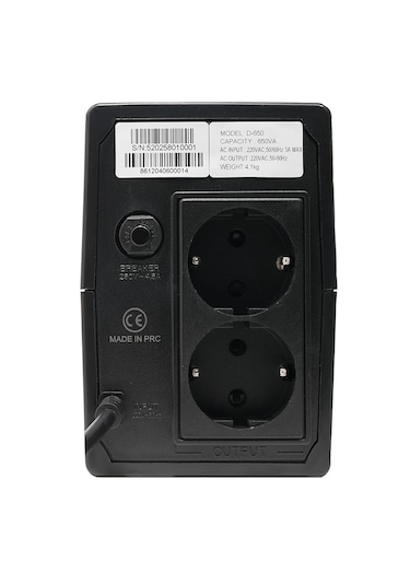 D-650 650va Lcd Kesintisiz Güç Kaynağı Line Interactive 1x12v 7ah Ups Bilgisayar Modem Kamera Pc