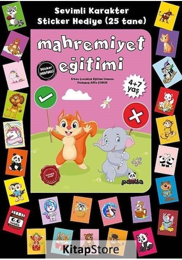 Mahremiyet Eğitimi - Stickerlı 4+7 Yaş - Afife Çoruk - Panda