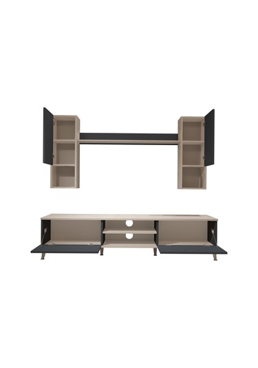 Decoraktiv Eko 5da Mdf Dvd Silver Tv Ünitesi Tv Sehpası Beyaz - Antrasit