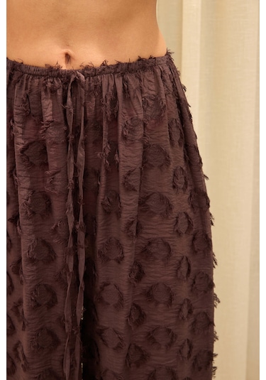 Mai Collection Sanary Bandana Detay Kahve Gömlek Pantolon Takım