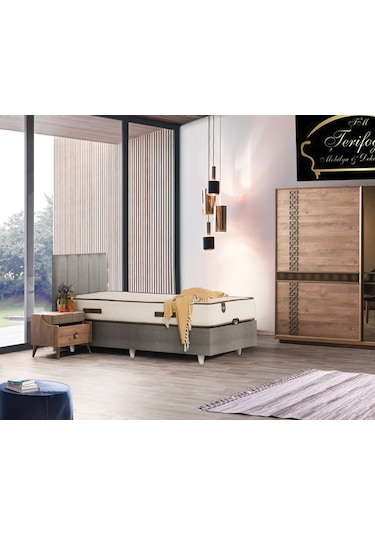 Tek Kişilik Yatak Baza Başlık Plus Akasya Paketi