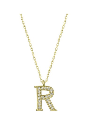 Casera's Gümüş Gold R Harfi Kadın Kolye Csr2184231 Gümüş