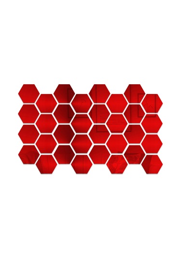 Ruicoo 32'li Çıkarılabilir Ayna Çıkartmaları - Dıy Ev Dekoru İçin Hexagon Aynalar Yatak Odası, Banyo, Salon