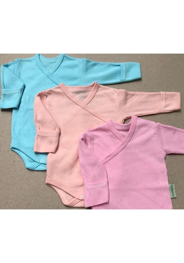 Özdemirlitekstil Bebelino Çıtçıtlı Badi Kruvaze (3'Lü Paket) (456567048) Çok Renkli