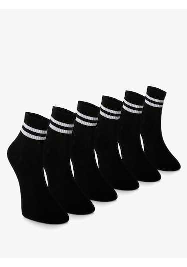 Unisex Siyah Tenis Çorap 6 Çift