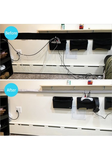 Geeksen Neopren Kablo Saklama Kılıfı - Tv, Bilgisayar Ve Buzdolabı İçin 203cm Dıy Kablolama Düzenleyici Siyah