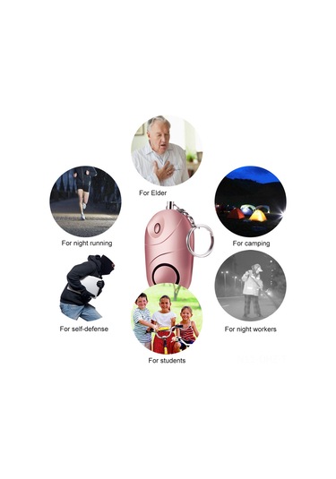 Aubyhe Pembe Renkli Acil Durum Alarmı Ve Aydınlatma Özellikli Kişisel Güvenlik Cihazı Zq-017