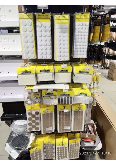 Mobilya Masa Sandalye İçin 1 Paket Daire / Kare Yapışkanlı Keçe Kahve-Beyaz