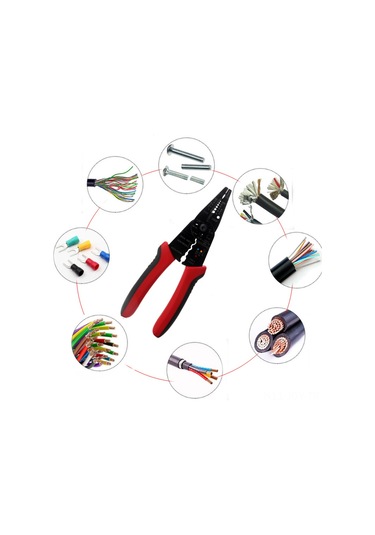 Youmex 50 Çelik 8" Çift Renkli Otomatik Kablolu Parçacık Açıcı Ve Terminal Presleyen Elektrikçi Ev Gereci Multifonksiyonel Takım Çok Renkli