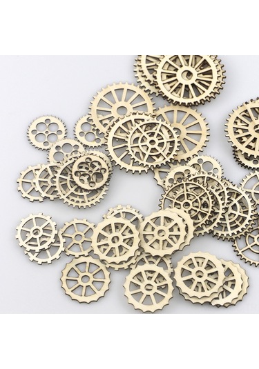 Ruicoo 50 Adet Plywood Çark Desenli Duvar Dekoru - Salon, Bar, Dükkan İçin Steampunk Stili Duvar Aksesuarı Ve Dıy Malzemesi