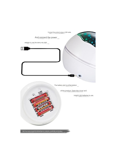 Gece Lambası Romantik Dönen Yıldızlı Gökyüzü Projeksiyon Lambası Usb Bebek Uyku Lambası Mavi Mavi