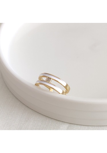 Xupıng Gold 14 Numaraya Kadar Ayarlanabilir Beyaz Mineli Yüzük Beyaz