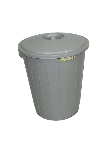 Planet Kapaklı Herkül Boy Gri Çöp Kovası 70 L Gri