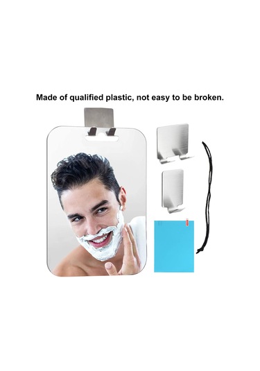 Gajeena Büyük Boy Sislenmeyen Sakal Aynası - Çelik Tıraş Bıçağı Askılı, Seyahat Ve Günlük Kullanım İçin