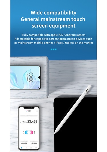 Neevoyu Evrensel Aktif Kapasitif Kalem - İos/android Uyumlu, Type-c Hızlı Şarj, Gerçek Zamanlı Pil Göstergesi, Akıllı Enerji Tasarrufu, 1.9mm Pom Uç, Tablet/phone/ıpad İçin