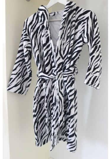 Çocuk Bornozu Genç Bornozu Baskılı Bukle Kapşonlu Bornoz