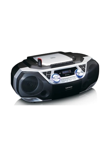 Lenco SCD-720SI Bluetooth ve USB Bağlantılı Radyo - CD - Kaset Çalar Taşınabilir Boombox Gümüş