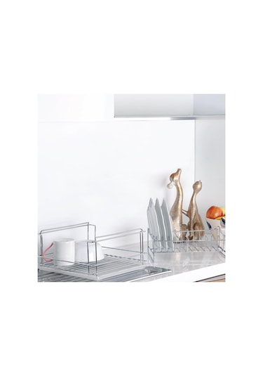 2 Katlı Tabaklık Bulaşıklık Krom Ayrı Ayrı Da Kullanılabilir Gümüş