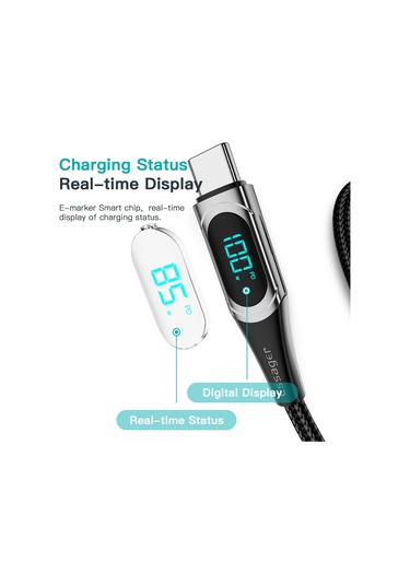 Cbtx Essager Usb-C 100 W 5A Şarj Veri Aktarım Kablosu 2 M