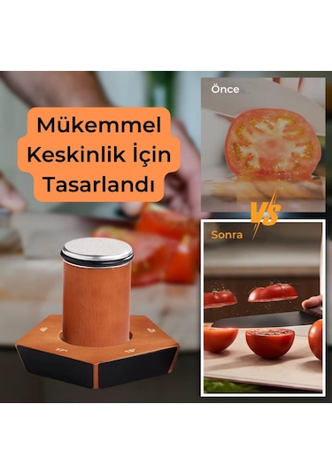 Polham Pro Serisi 5 Açılı Tüm Bıçaklara Uyumu Bileyici, Silindir Tipi Süper Keskinleştirici Bileme