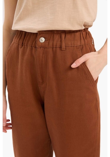 DeFacto Paperbag Gabardin Kumaş Pantolon Cepli Standart Paça S2790AZ25SPBN349