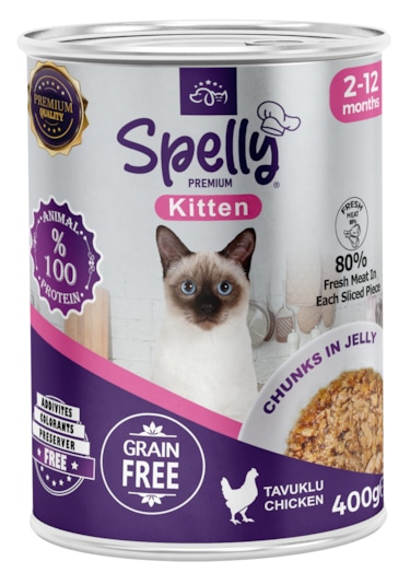 Spelly Tavuklu Yavru Kedi Maması Konserve 12 x 400 G