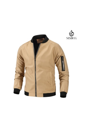 Erkek Ceket Moda Bol Beyzbol Ceket Haki