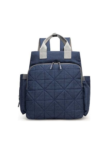 Novahub Sırt Mavi Kumaş Koyu Kareli Kapasiteli Dinosaurs Çantası Büyük Bebek Anne Altın - Yd Altın