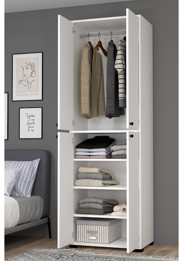 Bükreş No.3 3 Raflı Askılı Bebek Odası Dolabı