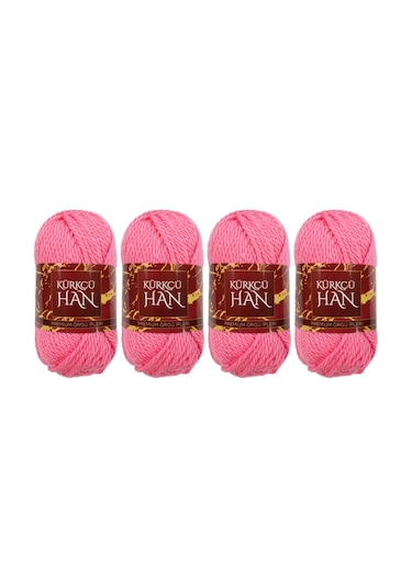 Kürkçü Han Boni %100 Akrilik Örgü İpi 35g 59m 4 Lü Paket Kiraz Pe
