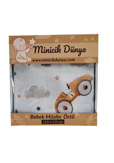 Minicik Uçan Arabalar Müslin Örtü Tekli 115x115