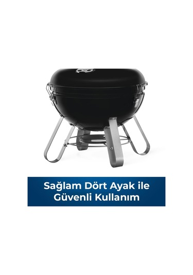 Napoleon Premium 14 Taşınabilir Kömürlü Mangal Barbekü 35cm Siyah