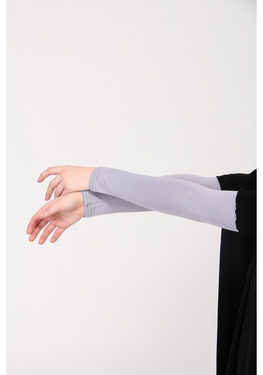 Likralı Kaymayan Kurtarıcı 1 Çift Tesettür Kolluk Gri