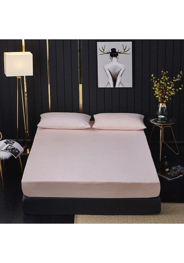 Novahub Pembe Rahat Yatak Havlu Kumaş Çarşaf Tpu Su Geçirmez Anti-mite Çarşaf Simmons Yatak Koruyucu Otel Çarşaf - 100 X 200 Pembe