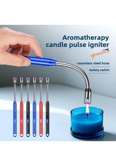 Elmpaly Usb Şarj Edilebilir Kırmızı Üçgen Kanca Puls Ark Çakmak Kamp Ocağı Altın