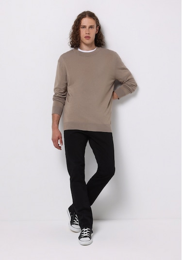 Colins Regular Fit Yuvarlak Yaka Jakarlı Erkek Bej Kazak Cl1076884 Q1.v1 Beı Bej