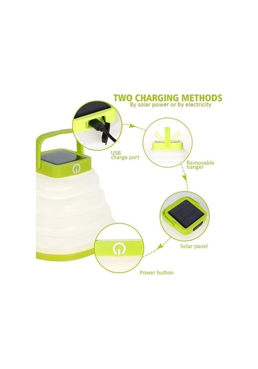 Bloomnest Katlanabilir Led Fener Kamp Işığı - Sıcak Beyaz - Su Geçirmez - Güneş Enerjili - 3 Modlu El Feneri Asorti Çok Renkli