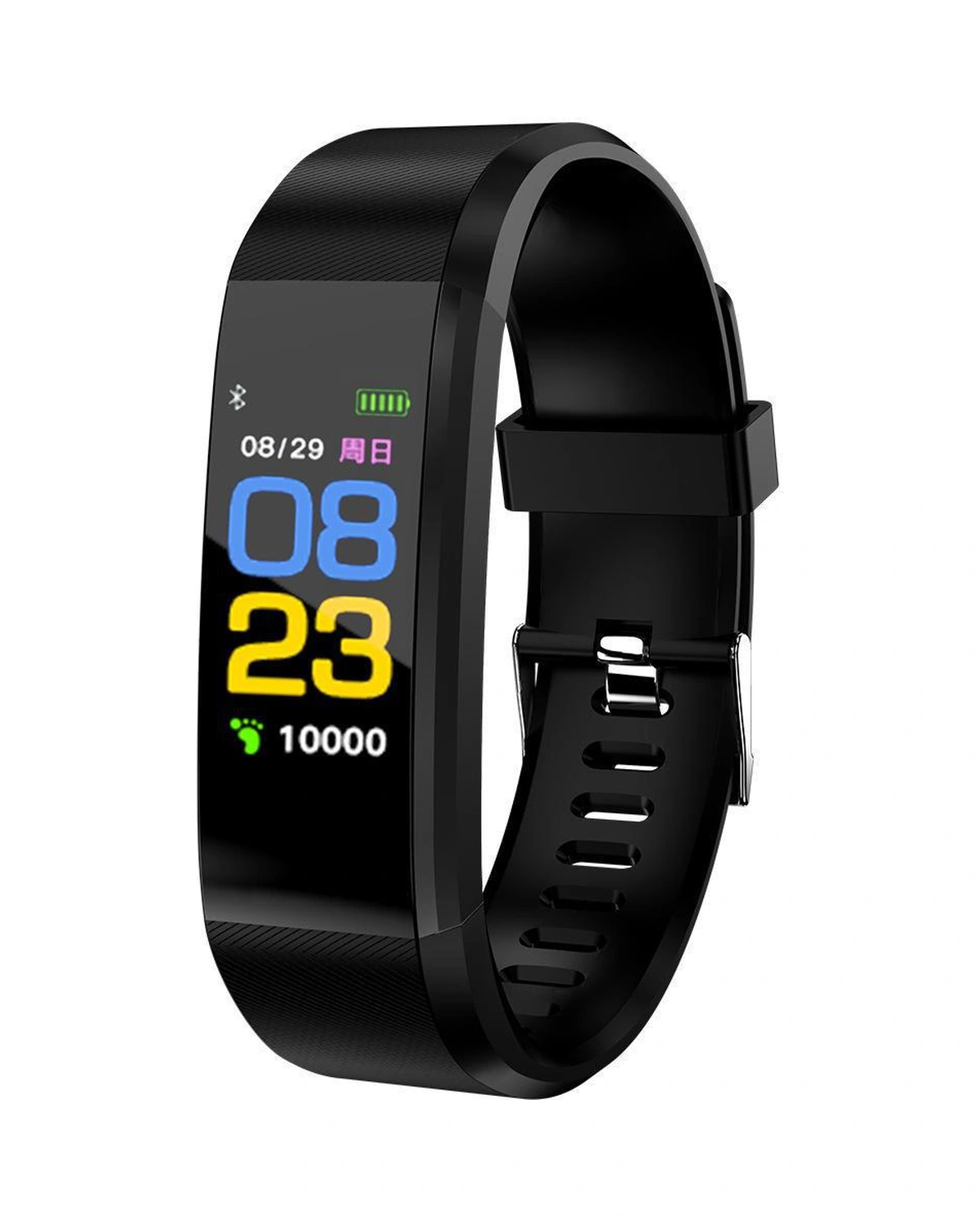 Xindoker 115plus Siyah Akıllı Spor Bileklik - Adım Sayıcı, Kalp Atımı, Kan Basıncı İzleme, Bluetooth Bildirimleri - Fitpro Arka Paneliyle Hediye Seçeneği Çok Renkli