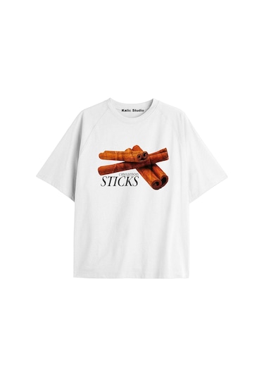 Kalic Studio Y2k Vintage Pickles Baskılı Beyaz T-shirt Kod 209 Beyaz-209