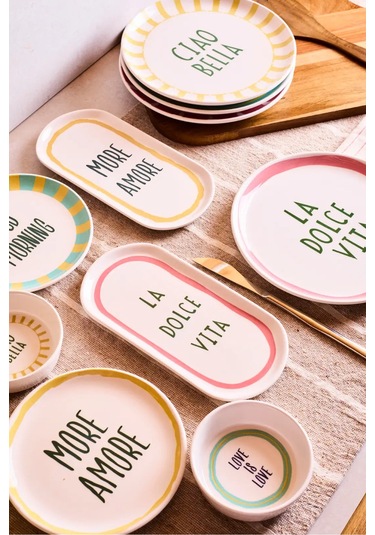 La Dolce Vita 10 Parça 4 Kişilik Kahvaltı Takımı Cokrenklı Çok Renkli