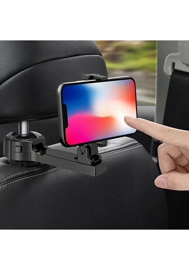 Besthome1 Araba Çok Fonksiyonlu Akıllı Telefon Tutucu Arka Koltuk Başlığı Askılı Katlanır Organizer Gümüş