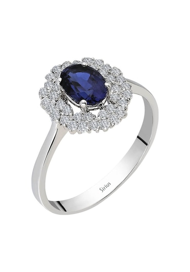 Sirius Pırlanta Ve Oval Safir Taşlı Anturaj Yüzük 0823R0172