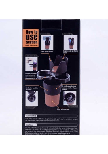 Araç Içi Vites Bölümü Çoklu Bardak Tutucu Sb-1088-Karışık