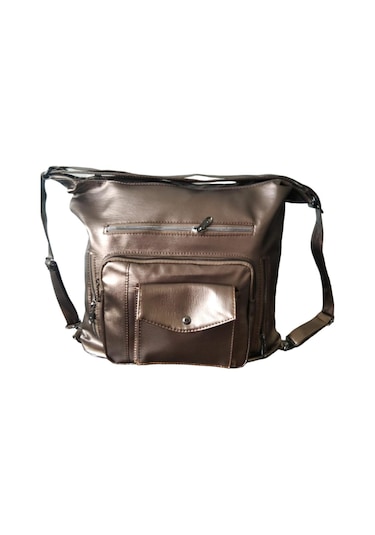 Yıkama Deri Kadın Omuz Ve Kol Çantası Bakır