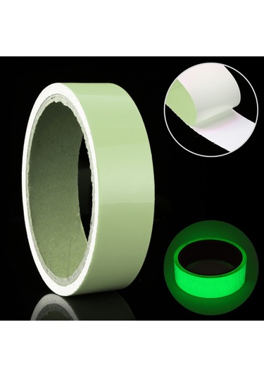 Sones Işıklı Bant Yeşil Karanlıkta Parlayan Duvar Stickerı Işıklı Fotolüminesan Bant Sahne Ev Dekorasyonu, Boyut: 2cm X 10m Yeşil Işık