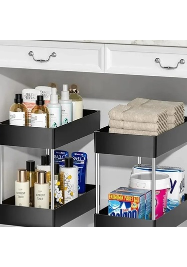 2 Katmanlı Lavabo Altı Depolama Organizatör Çok Amaçlı Raf Banyo Diğer