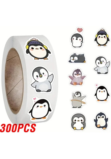 100-500 Adet Penguen Hayvan Çıkartmaları Karikatür Çıkarılabilir Dizüstü Graffiti Etiket Dekorasyon Dıy Hediye Pişirme Paketi Zarf Etikel Yellow