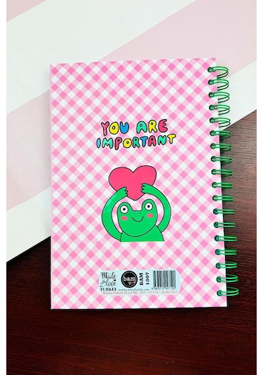 You Are Important Tasarımlı Spiralli Sticker'lı Tarihsiz Konuşan Ajanda Haftalık Planlayıcı renkli